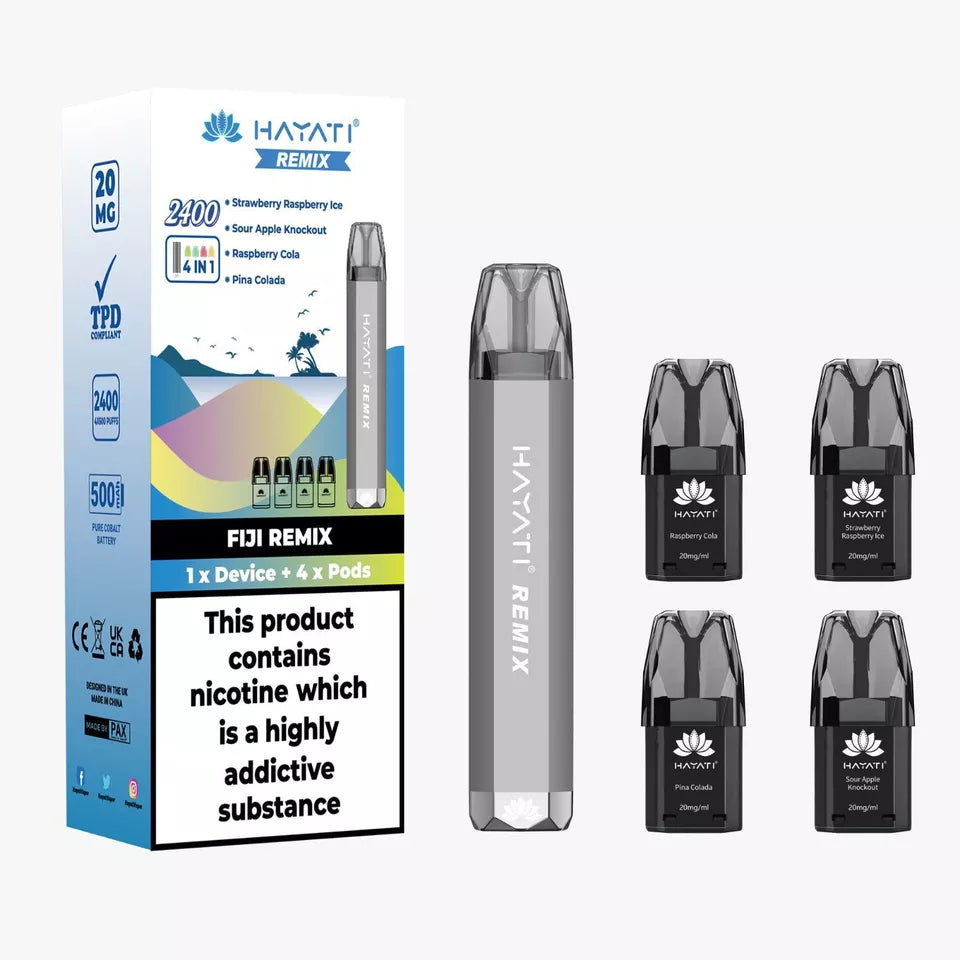 Fiji Remix Hayati Remix 2400 Disposable Vape Kit: 4 Pods in 1 – Eco Smok  Vape Store