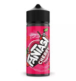 Load image into Gallery viewer, 100ml shortfill bottle of Fantasi Premium E-Liquid in Cherry flavor, 70VG/30PG ratio for rich flavor and thick vapor clouds, nicotine-free with space for nic shots.