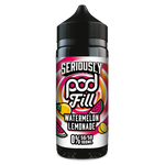 Load image into Gallery viewer, 100ml shortfill bottle of Seriously Pod E-Liquid by Doozy Vape in Watermelon Lemonade flavor, nicotine-free with room for nic shots, crafted with a pod-friendly formula for rich flavor and consistent clouds.