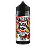 Load image into Gallery viewer, 100ml shortfill bottle of Seriously Pod E-Liquid by Doozy Vape in Blood Orange Pineapple flavor, nicotine-free with room for nic shots, crafted with a pod-friendly formula for rich flavor and consistent clouds.