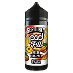 Load image into Gallery viewer, 100ml shortfill bottle of Seriously Pod E-Liquid by Doozy Vape in Fresh Pineapple flavor, nicotine-free with room for nic shots, crafted with a pod-friendly formula for rich flavor and consistent clouds.