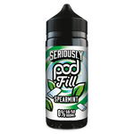 Load image into Gallery viewer, 100ml shortfill bottle of Seriously Pod E-Liquid by Doozy Vape in Spearmint flavor, nicotine-free with room for nic shots, crafted with a pod-friendly formula for rich flavor and consistent clouds.