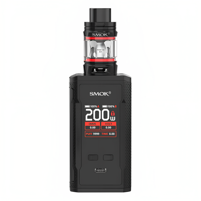 SMOK R-Kiss 2 Vape Kit in Black – powerful dual-battery vape device with a metallic finish, bold design, and advanced performance features.