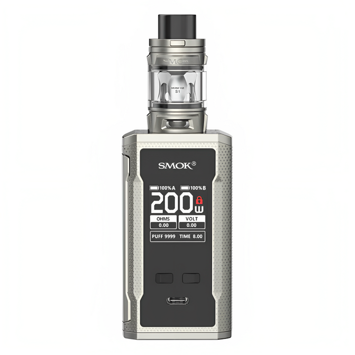 SMOK R-Kiss 2 Vape Kit in Silver – powerful dual-battery vape device with a metallic finish, bold design, and advanced performance features.