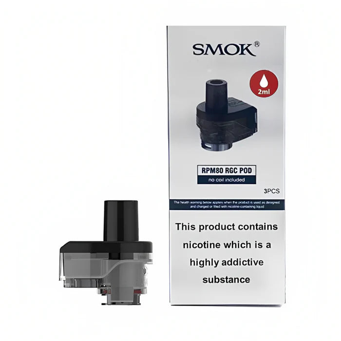 SMOK RPM80 Pods – 2ml side-fill, leak-resistant, magnetic fit, works with RPM & RGC coils for rich flavor & vapor.