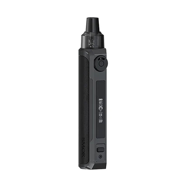 SMOK RPM 25W Pod System Mod Vape Kit in Black Leather – elegant and compact vape device with a leather-textured finish, adjustable wattage, and smooth MTL performance.