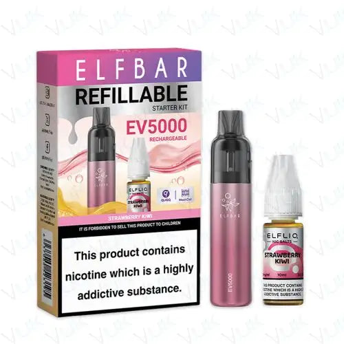 ELF Bar EV5000 Disposable Vape Kit in Strawberry Kiwi flavor – compact disposable vape with up to 5,000 puffs