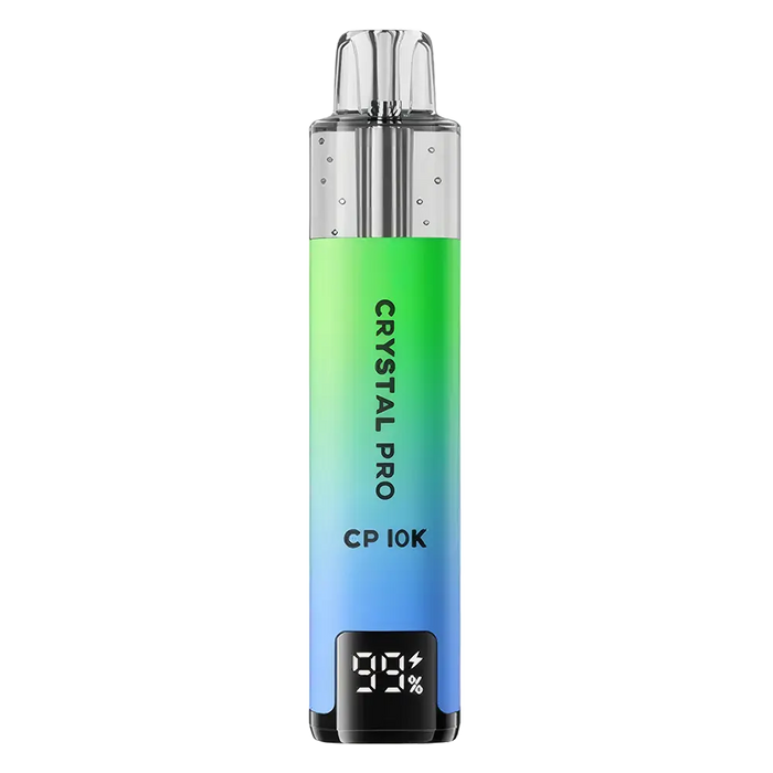Crystal Pro CP 10K Prefilled Pod Kit in Blue Sour Raspberry flavor – stylish vape device with up to 10,000 puffs.