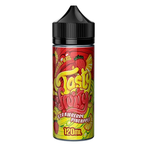 Tasty Fruity Premium E-Liquid 100ml Strawberry Pineapple – bold, juicy vape juice with vibrant fruit flavors and smooth 70/30 VG PG blend