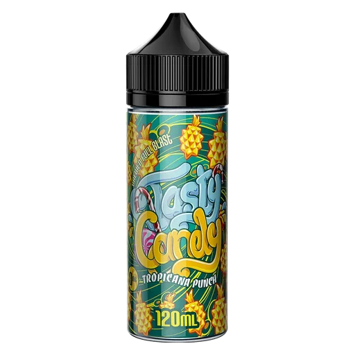 Tasty Fruity Premium E-Liquid 100ml Tropicana Punch – bold, juicy vape juice with vibrant fruit flavors and smooth 70/30 VG PG blend