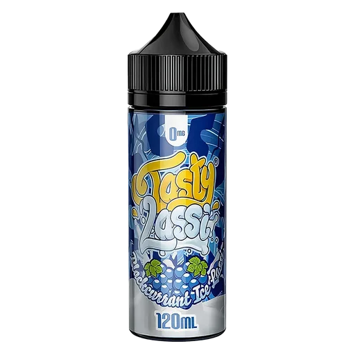 Tasty Fruity Premium E-Liquid 100ml Blackcurrant Ice Lassi – bold, juicy vape juice with vibrant fruit flavors and smooth 70/30 VG PG blend