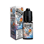 Load image into Gallery viewer, A 10ml bottle of Seriously Salty Fusionz Tropical Ice Nic Salt E-Liquid with a colorful label featuring strawberries, blueberries, and raspberries, and a black dropper cap.