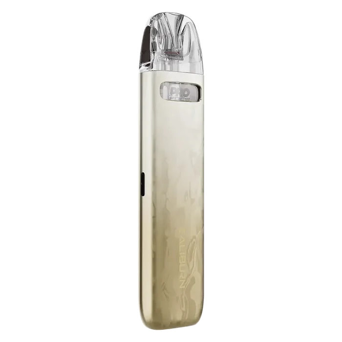 Uwell Caliburn G4 Mini Pod Kit in Champagne Gold – sleek pod vape kit with 1100mAh built-in battery, 2ml refillable pods, designed for both MTL and RDTL vaping.
