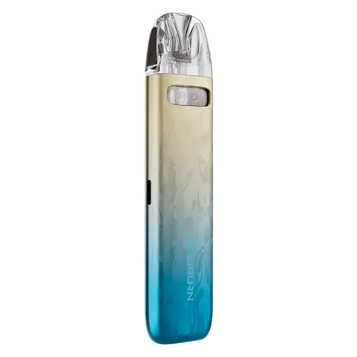 Uwell Caliburn G4 Mini Pod Kit in Coast Gold – sleek pod vape kit with 1100mAh built-in battery, 2ml refillable pods, designed for both MTL and RDTL vaping.