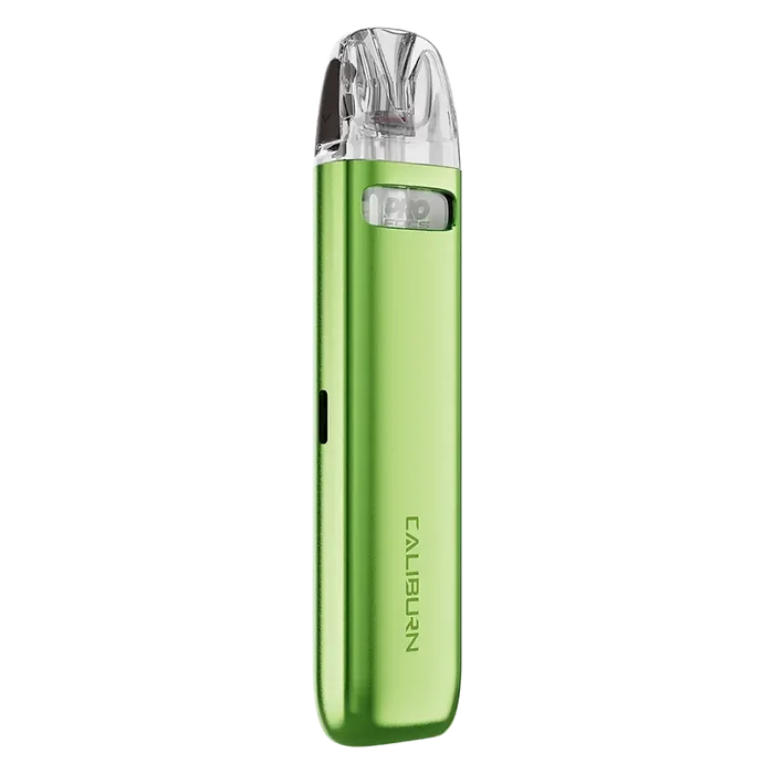 Uwell Caliburn G4 Mini Pod Kit in Grass Green – sleek pod vape kit with 1100mAh built-in battery, 2ml refillable pods, designed for both MTL and RDTL vaping.