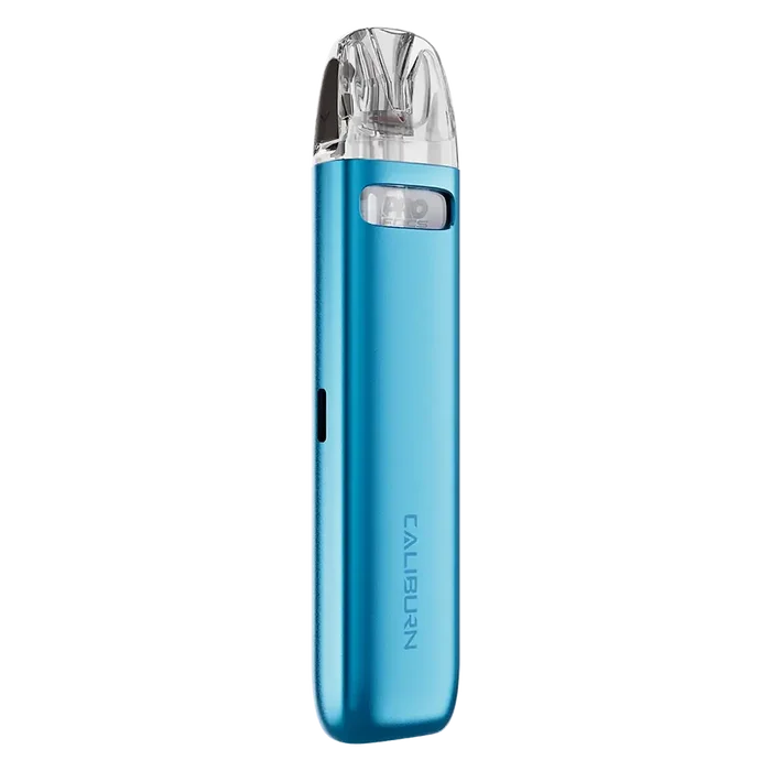Uwell Caliburn G4 Mini Pod Kit in Lake Blue – sleek pod vape kit with 1100mAh built-in battery, 2ml refillable pods, designed for both MTL and RDTL vaping.