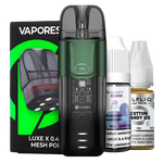 Load image into Gallery viewer, Vaporesso Luxe X Pod Vape Kit in Silver – stylish and futuristic pod system with Luxe X Replacement Pods & 2 Free Nic Salts of your choice.