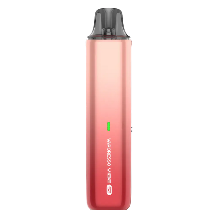 Vaporesso Vibe SE Pod Kit in Strawberry Red – minimalist and portable vape device with a smooth black finish, easy-to-use design, and consistent performance.