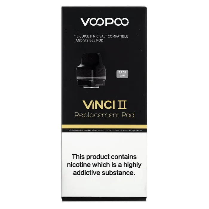VooPoo Vinci II Pods – 6.5ml side-fill, leak-resistant, compatible with PnP coils for smooth flavor & vapor.
