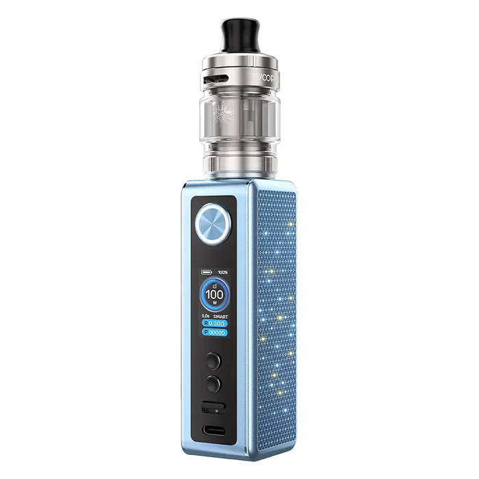 VooPoo Vinci Spark 100 Vape Kit in Blue – sleek and compact vape device with adjustable power, modern design, and smooth performance.