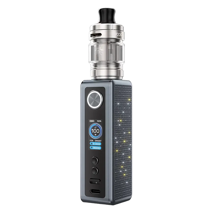 VooPoo Vinci Spark 100 Vape Kit in Metal Grey – sleek and compact vape device with adjustable power, modern design, and smooth performance.
