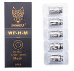Load image into Gallery viewer, Pack of five Snowwolf WF replacement coils, including WF-H, WF-M, WF-H-M, and WF-SS316L variants for versatile vaping options.