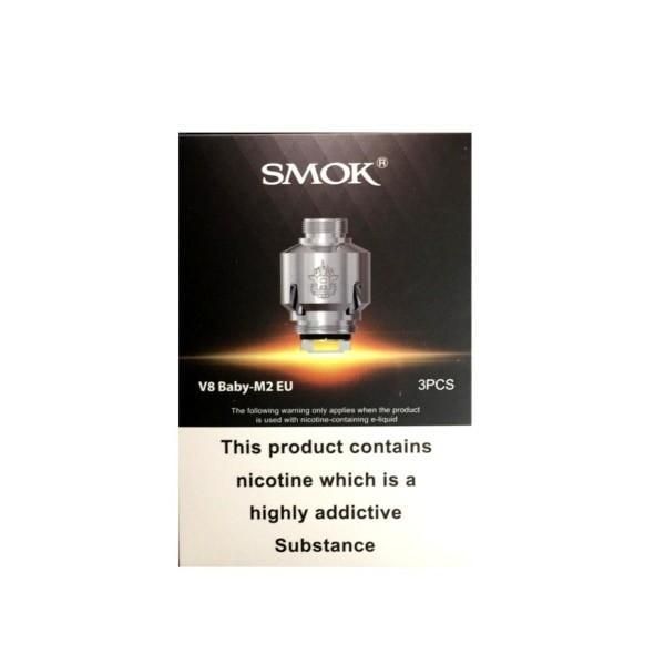 Pack of SMOK V8 Baby M2 EU replacement coils designed for smooth flavor and efficient vapor production in compatible tanks.