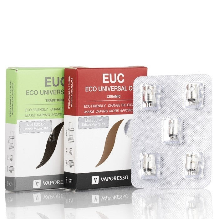 Vaporesso EUC replacement coils for Tarot Nano, available in traditional and ceramic designs for versatile vaping performance.