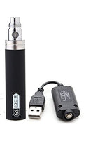 Load image into Gallery viewer, GS eGo II 2200mAh high-capacity vape battery in black with USB charger, designed for long-lasting vaping sessions.