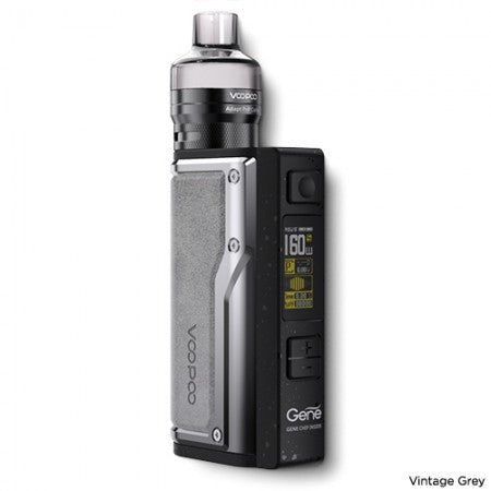 Genuine Voopoo ARGUS GT 160W vape kit in Tungsten Alloys, featuring a powerful 160W output, ergonomic design, and advanced chipset for precise vaping control