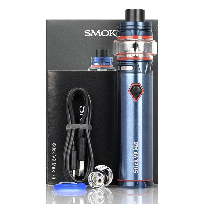 SMOK Stick V9 vape kit EU version in Blue with 3000mAh battery, delivering powerful performance and extended vaping time.