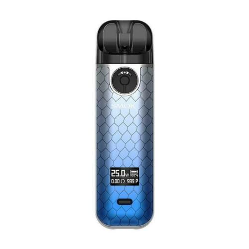 Smok Novo 4 25W Pod Vape Kit in Blue Grey Cobra – compact and elegant pod system with an adjustable airflow, 25W max output, and replaceable coil design for smooth and customizable vaping.