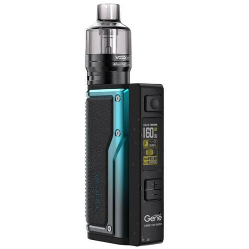 Genuine Voopoo ARGUS GT 160W vape kit in Black & Blue, featuring a powerful 160W output, ergonomic design, and advanced chipset for precise vaping control