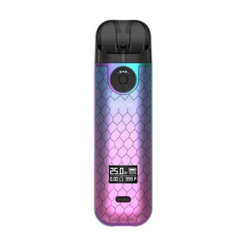 Smok Novo 4 25W Pod Vape Kit in Cyan Pink Cobra – compact and elegant pod system with an adjustable airflow, 25W max output, and replaceable coil design for smooth and customizable vaping.