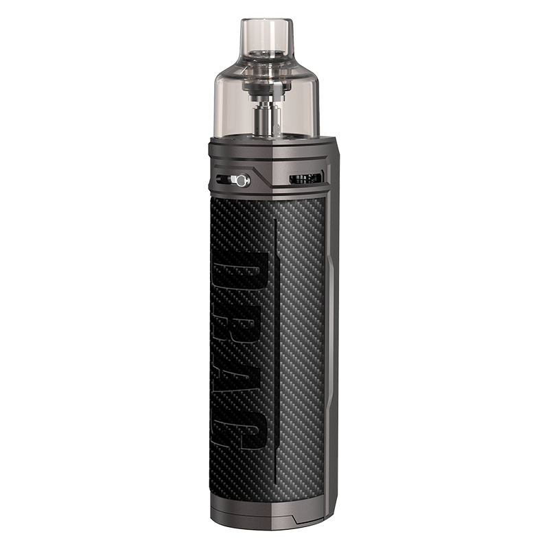 VooPoo Drag X CARBON FIBER mod pod vape starter kit with adjustable wattage, refillable pod, and sleek ergonomic design.