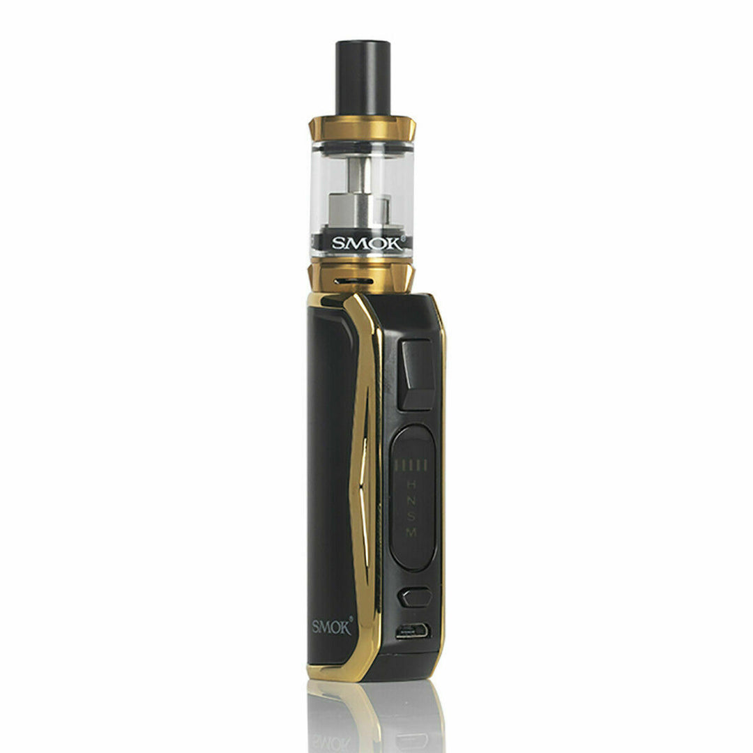 Smok Priv N19 Mod Kit in Gold Black – compact vape kit with adjustable wattage and stylish design.