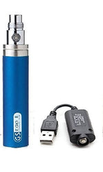 Load image into Gallery viewer, GS eGo II 2200mAh high-capacity vape battery in Blue with USB charger, designed for long-lasting vaping sessions.