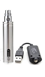 Load image into Gallery viewer, GS eGo II 2200mAh high-capacity vape battery in Silver with USB charger, designed for long-lasting vaping sessions.