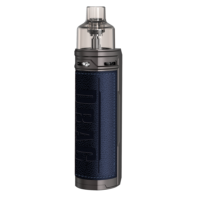 VooPoo Drag X Galaxy Blue mod pod vape starter kit with adjustable wattage, refillable pod, and sleek ergonomic design.