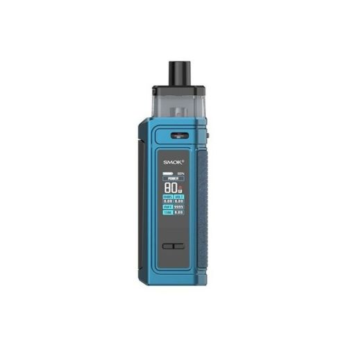 Smok G-Priv 80W Pod Vape Kit in Matte Blue – bold and ergonomic pod mod featuring a matte blue finish, 80W max output, intuitive fire bar activation, adjustable airflow, and LP2 coil compatibility for a customizable vaping experience.