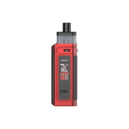 Smok G-Priv 80W Pod Vape Kit in Matte Red – bold and ergonomic pod mod featuring a matte red finish, 80W max output, intuitive fire bar activation, adjustable airflow, and LP2 coil compatibility for a customizable vaping experience.
