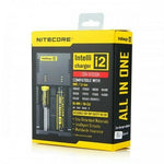Load image into Gallery viewer, Nitecore New i2 Intellicharge Charger – universal smart battery charger for 18650, 26650, 20700, 16340 and more with UK plug