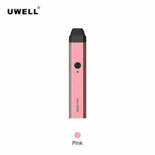 Uwell Caliburn AIO Pink pod vape kit with built-in rechargeable battery and refillable cartridge system.