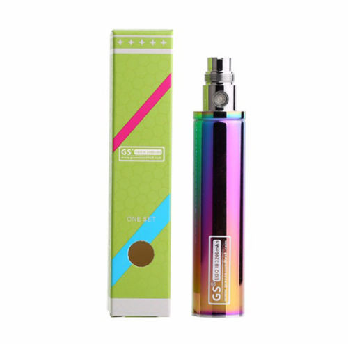 Dual pack of GS eGo III 3200mAh high-capacity vape batteries in Rainbow, designed for long-lasting vaping power.