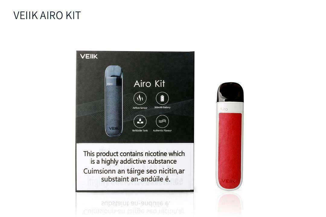 Genuine Veiik Airo Red pod vape kit with built-in rechargeable battery and refillable pod system.