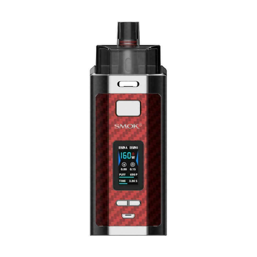 SMOK RPM 160 Mod Pod Vape Kit in Red Carbon Fiber – dual 18650 battery pod mod with high wattage and powerful performance.