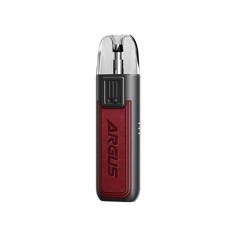 VooPoo Argus Pod SE Pod Vape Kit in Red – sleek and durable pod system with an integrated 800mAh battery, side-fill pods, and GENE.AI chip for stable power output and smooth MTL vaping.