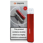 Load image into Gallery viewer, Aspire Cyber S Pod Kit in Red – futuristic and compact pod system with a dual firing modes (auto and button), 700mAh battery, and mesh coil pods for rich flavor and a smooth MTL experience.