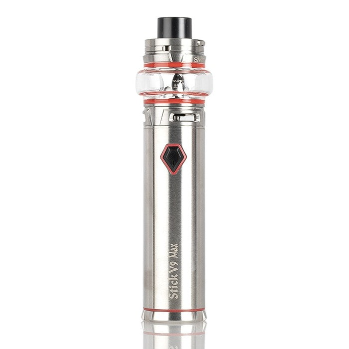 SMOK Stick V9 vape kit EU version in Stainless Steel with 3000mAh battery, delivering powerful performance and extended vaping time.