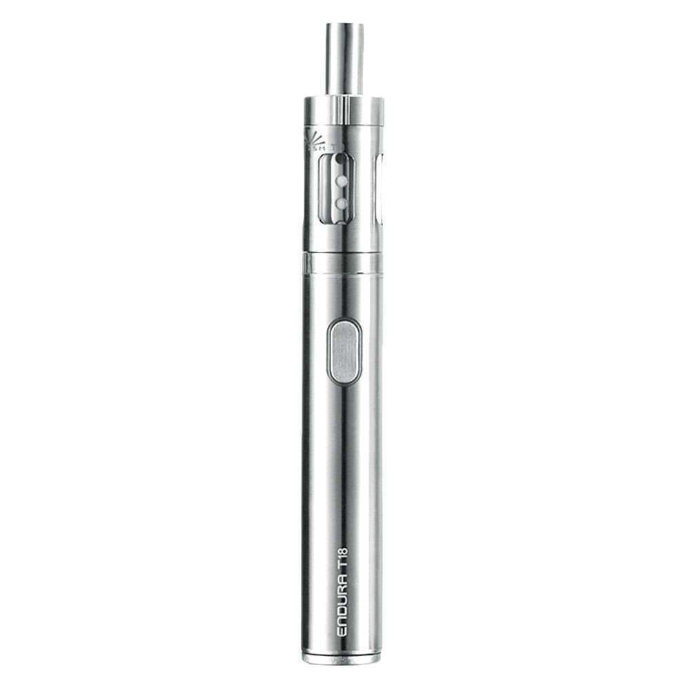 Innokin Endura T18E Vape Pen Starter Kit in Silver – a reliable and beginner-friendly device with a sleek design, optimized for mouth-to-lung vaping with consistent flavor, long battery life, and easy top-fill system.
